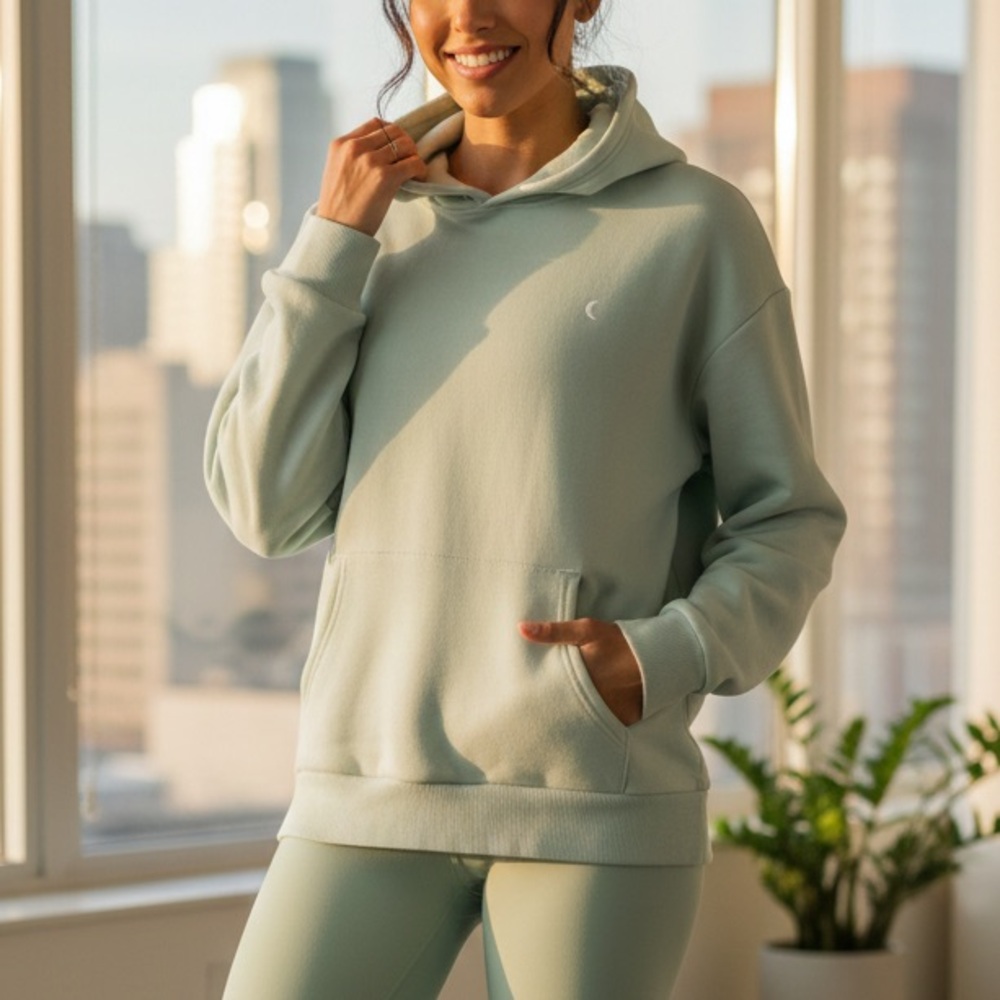 ZYIA Active Mint Relaxation Yoga Hoodie Soft Lightweight Pullover Small